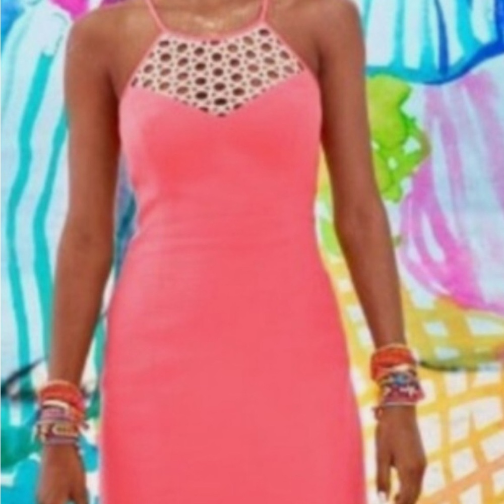 Lilly Pulitzer Pink Halter Sheath Dress for Cocktail